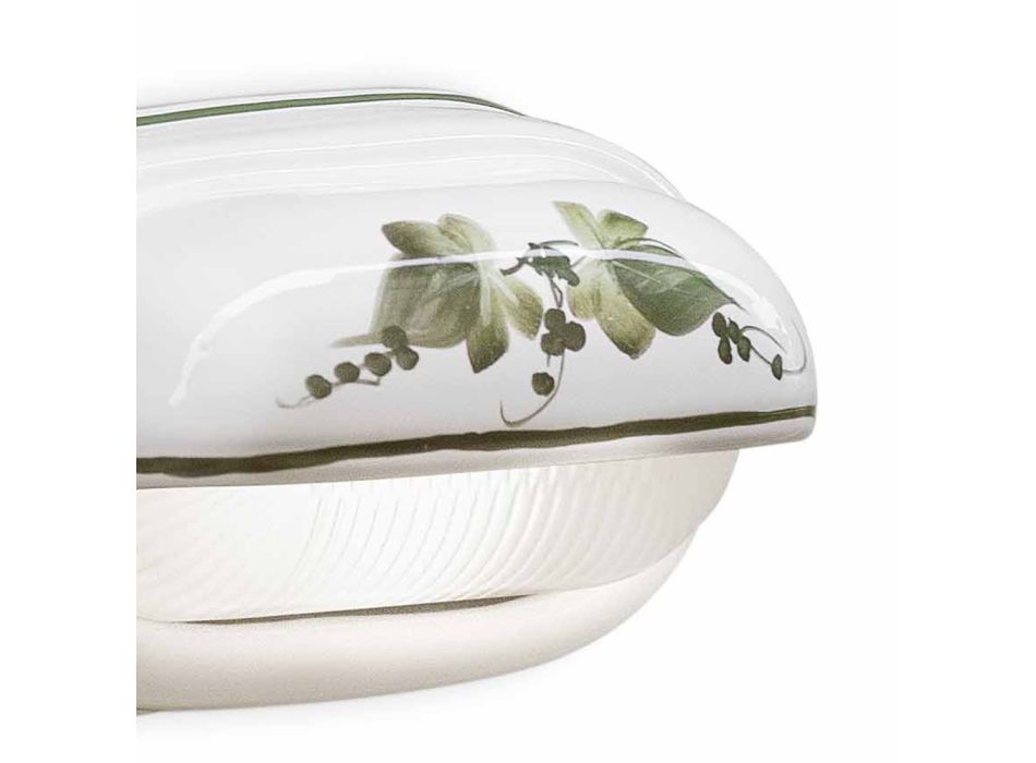Aplică orizontală de exterior din ceramică cu flori pictate manual - Brindisi Viadurini
