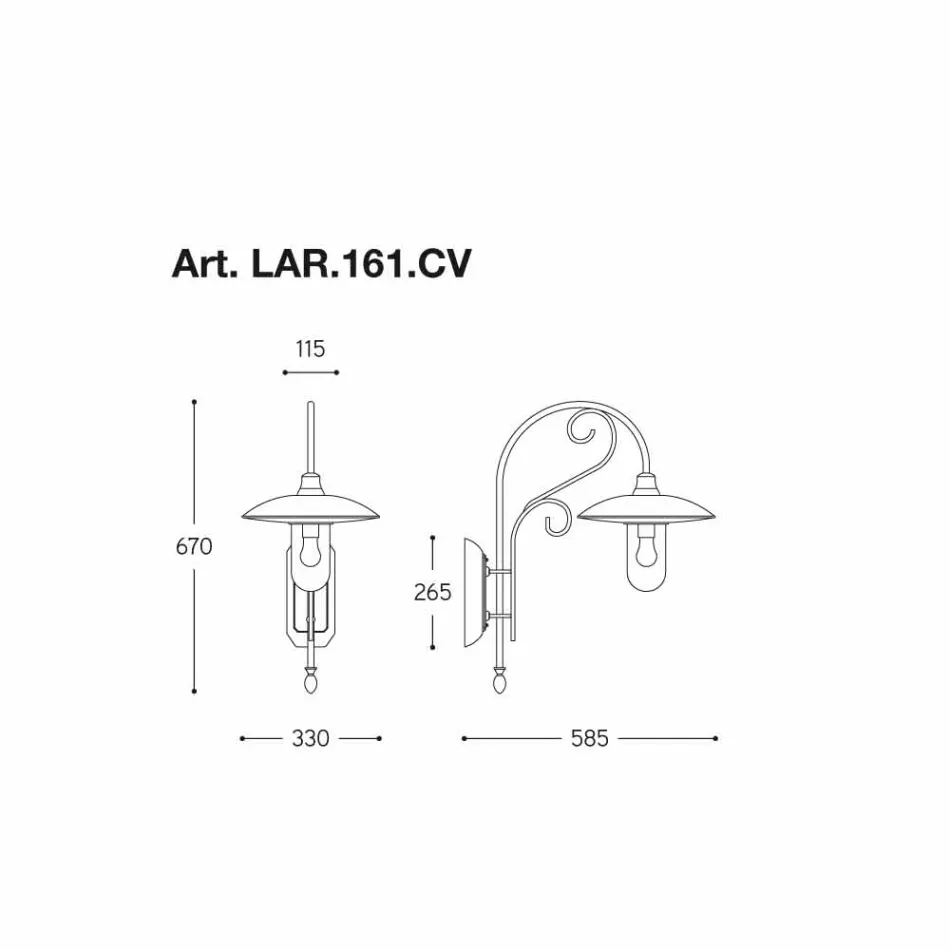 Aplice Otello cupru, alamă, sticlă, aluminiu Viadurini