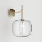 Lampă de perete rafinată din sticlă Pyrex suflată și metal, fabricată în Italia - Donatina Viadurini