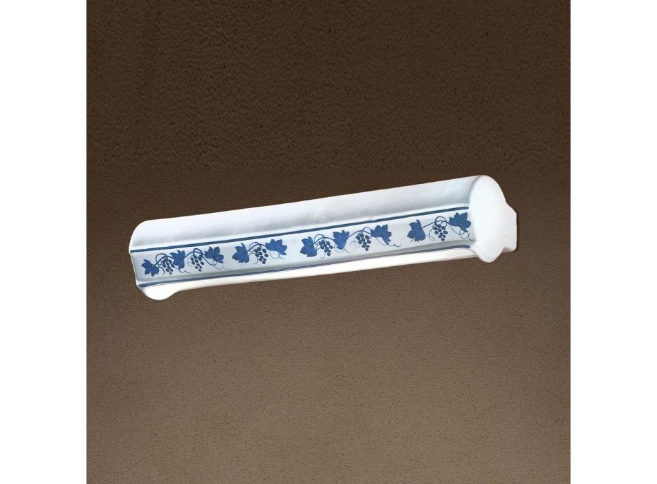 Aplica Tubulara 2 Lumini din Ceramica Decorata Pictata Manual - Trieste Viadurini