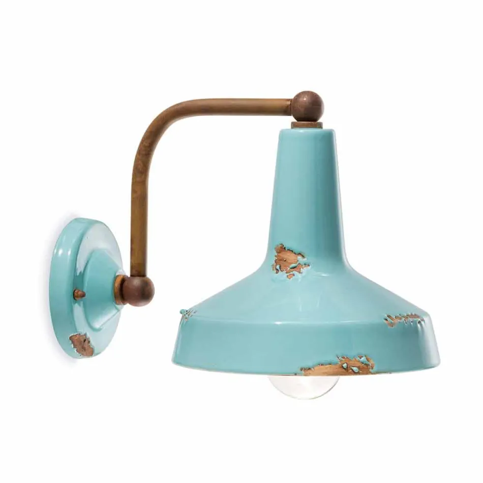 Perete de epocă lumina reflectoarelor ceramice lucrate manual Sandra Ferroluce Viadurini