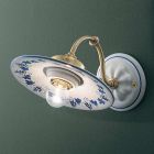 Aplic Vintage din Fier si Ceramica Decorat Design Pictat Manual - Asti Viadurini
