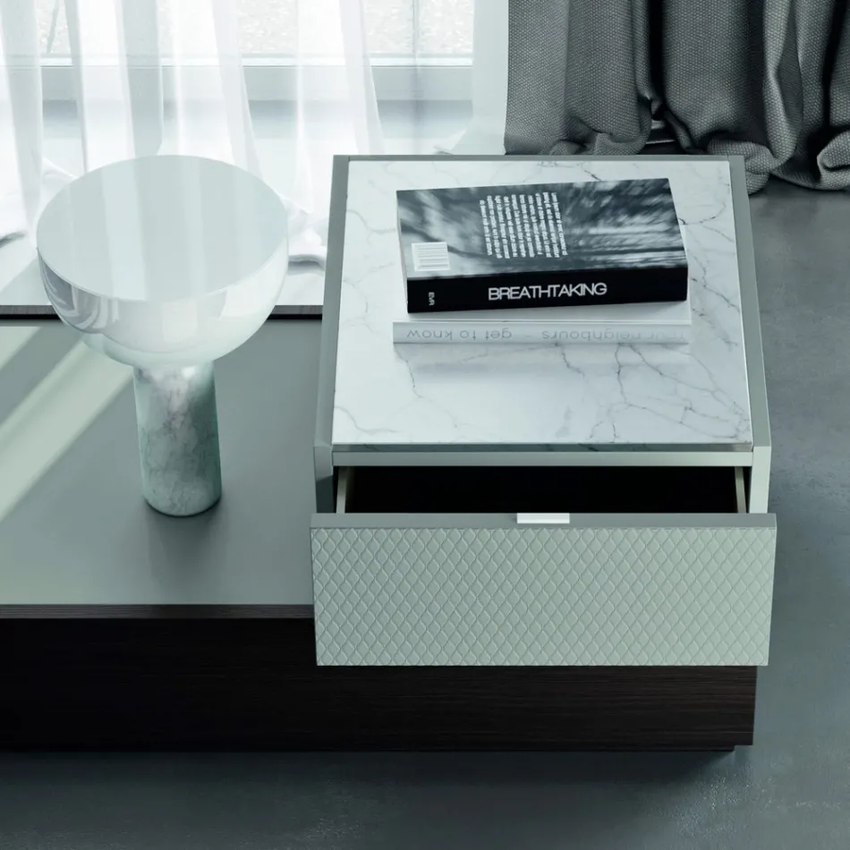 Mobilier dormitor cu 7 elemente Stil modern Fabricat în Italia - Polinezia Viadurini