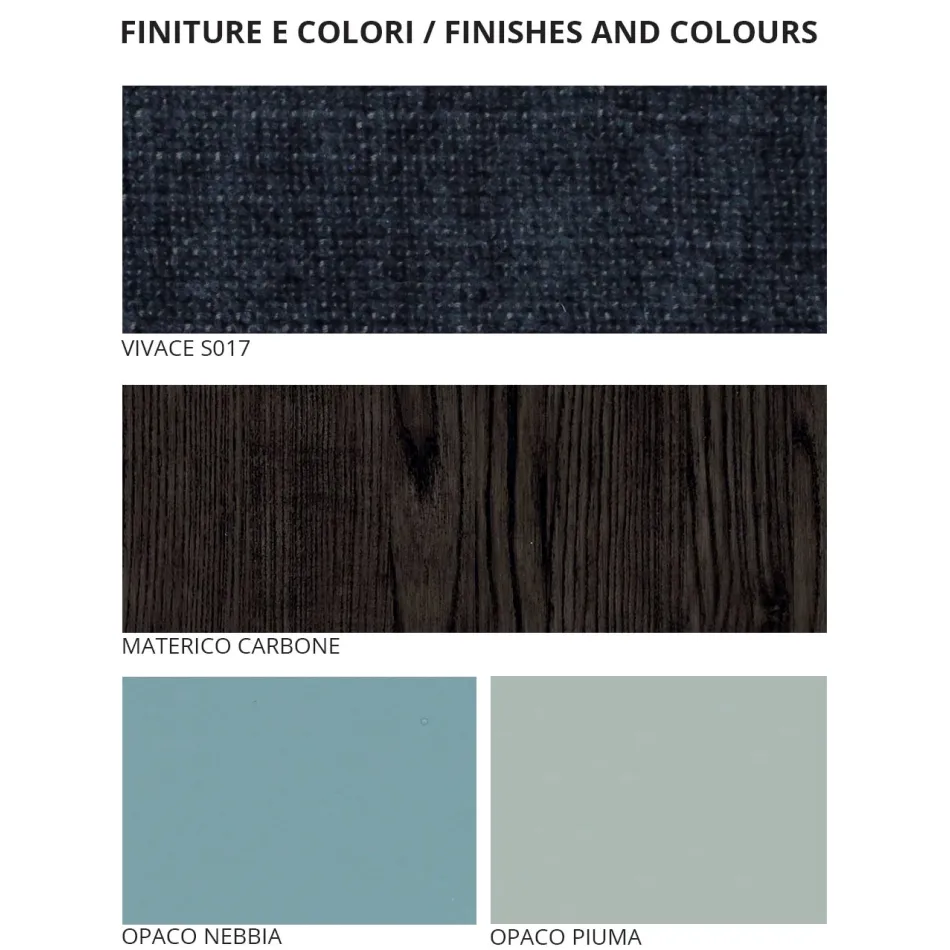 Mobilier dormitor cu 7 elemente Stil modern Fabricat în Italia - Polinezia Viadurini