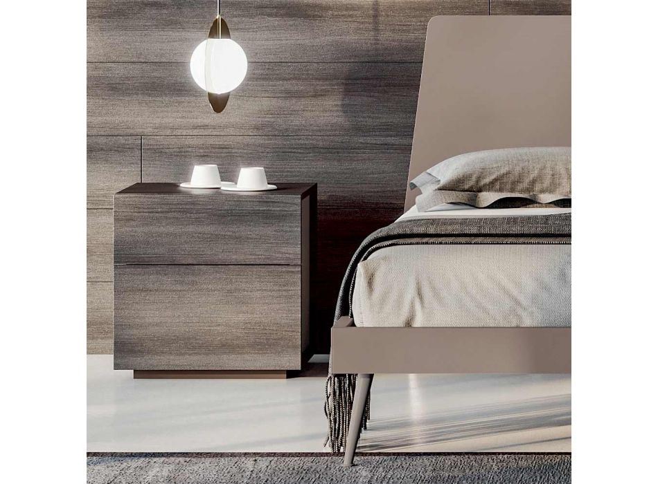 Mobilier pentru dormitor dublu cu 5 elemente Made in Italy - Scampia Viadurini