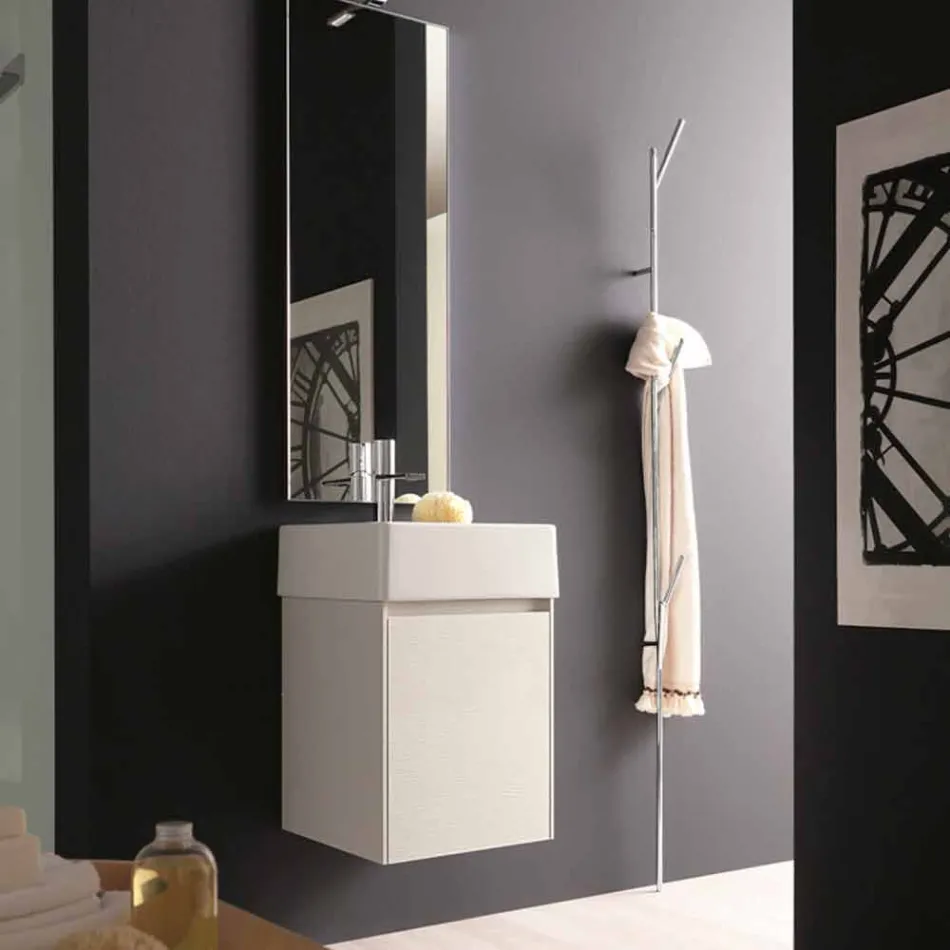 Suport pentru pardoseli cu design modern în alb sau metal cromat - Kottac Viadurini