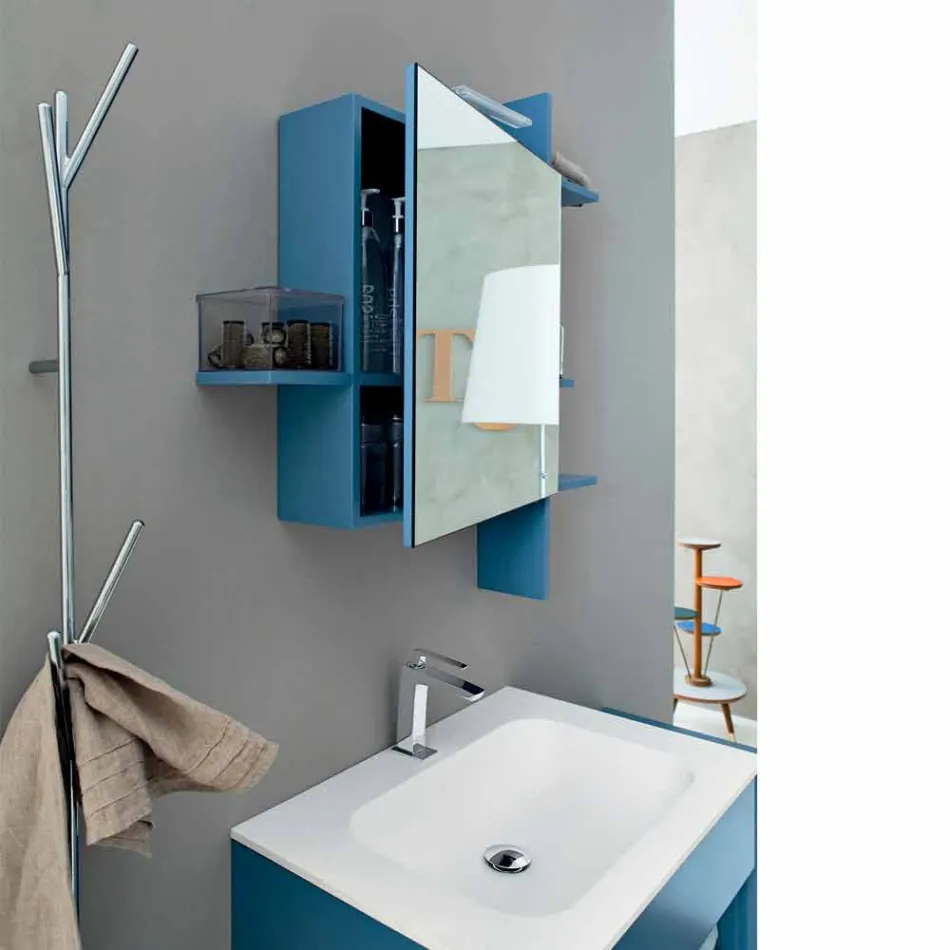 Suport pentru pardoseli cu design modern în alb sau metal cromat - Kottac Viadurini