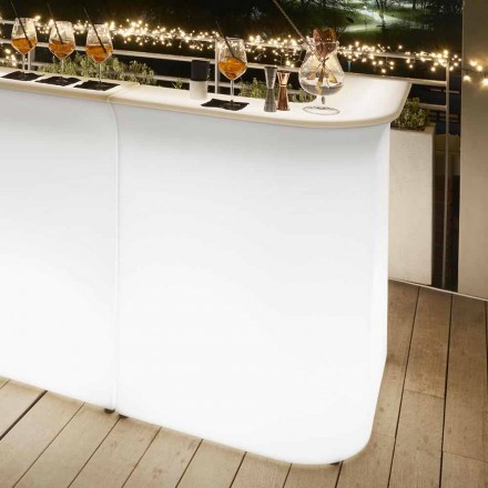 Corner counter bar Slide Break Corner luminos modern făcut în Italia Viadurini