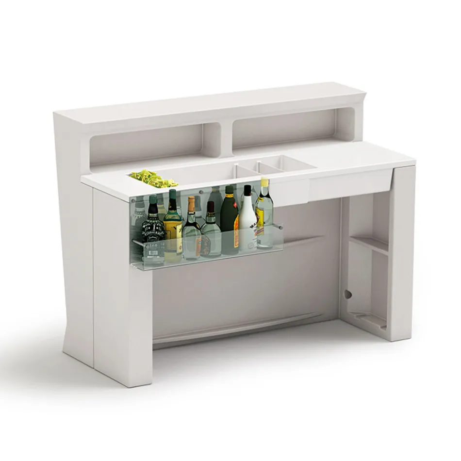 Tejghea de bar luminos cu accesoriu organizator si suport pentru sticle - Raport Viadurini