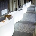 Modular bar counter Seria Snack Bara strălucitoare albă făcută în Italia Viadurini