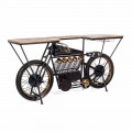 Consolă de design modern în motocicletă din lemn de mango și oțel - șalotă