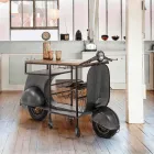 Consolă de bar din lemn de mango și Vespa din oțel cu design modern - șalot Viadurini