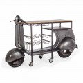 Consolă de bar din lemn de mango și Vespa din oțel cu design modern - șalot