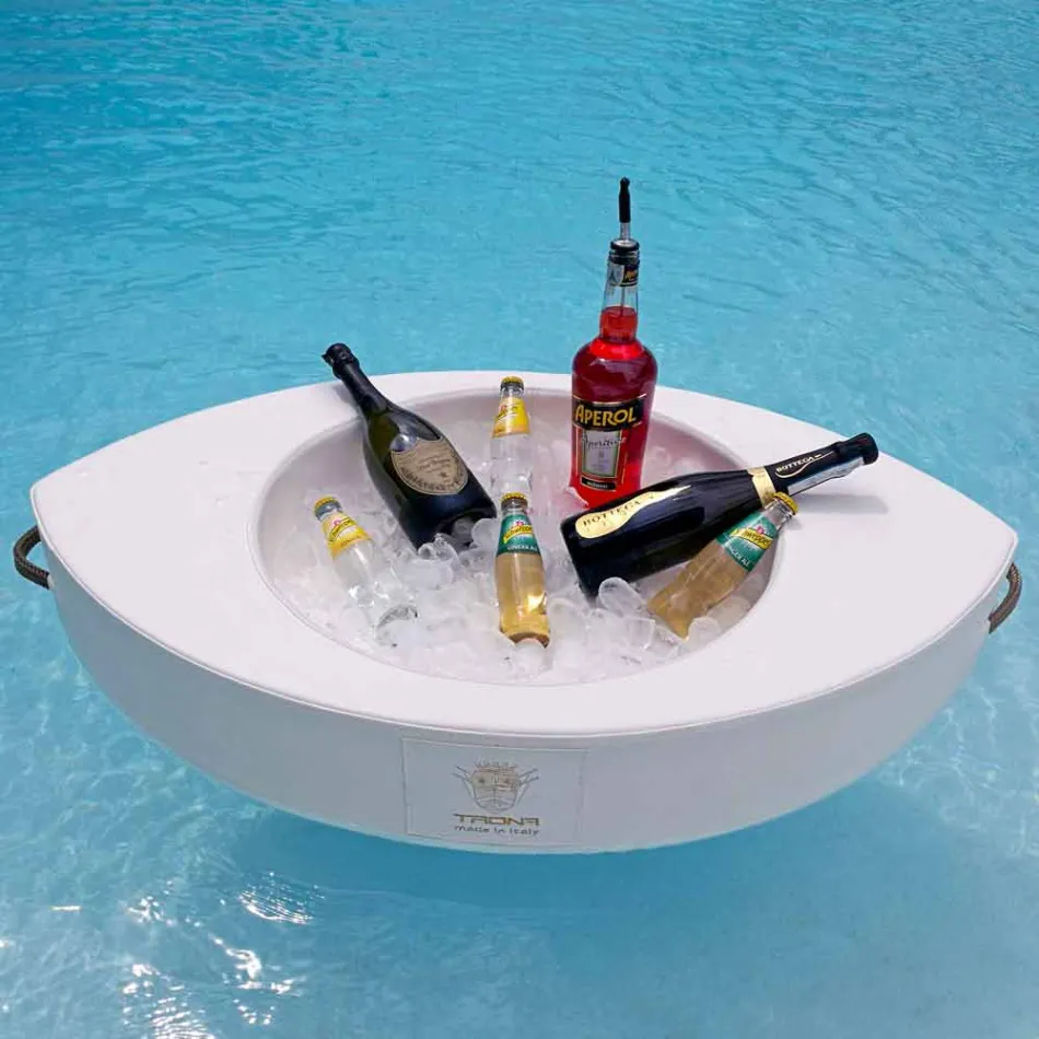 Trona bară plutitoare din piele ecologică albă din Italia Viadurini