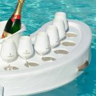 Swim-up bar Trona piele faux alb nautic și plexiglass Viadurini