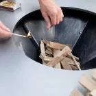 Cu platou de gătit și compartiment pentru suport de lemn - Giorgione Viadurini