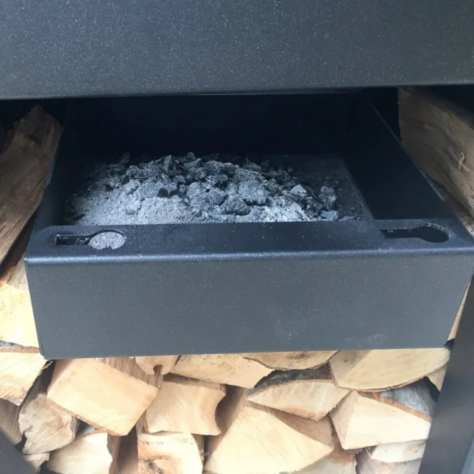 Cu platou de gătit și compartiment pentru suport de lemn - Giorgione Viadurini