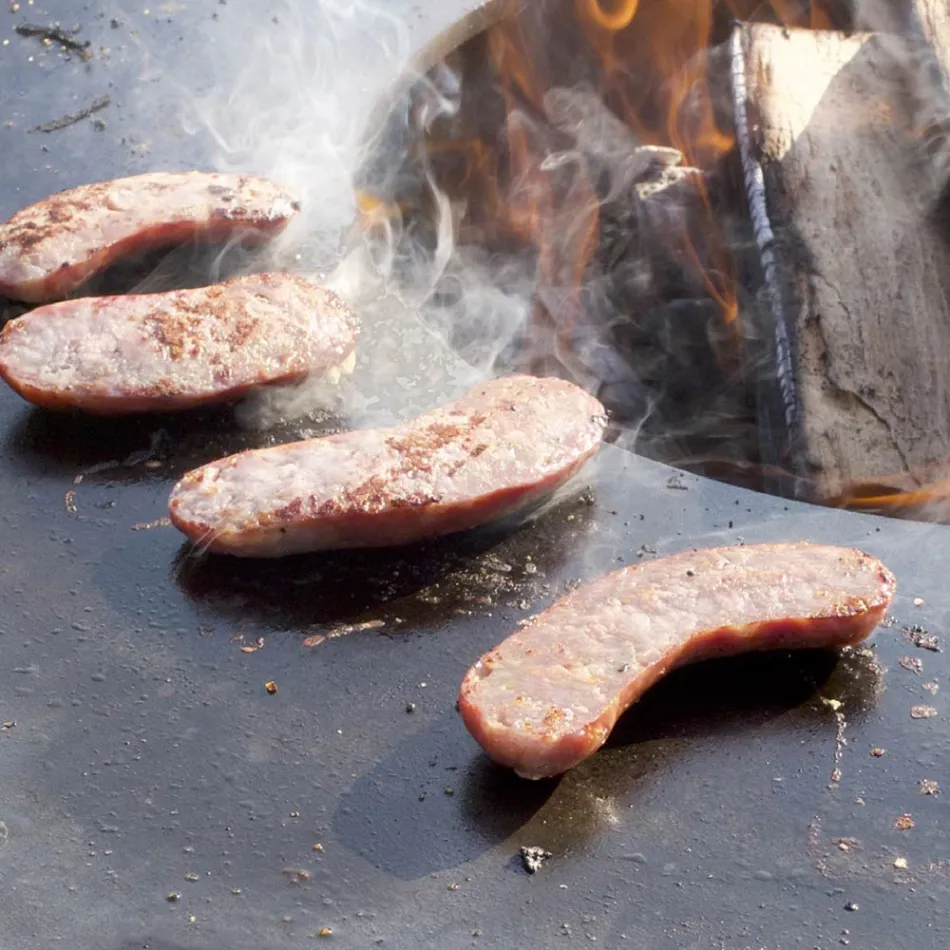 Gratar cu lemne cu placa de gatit si compartiment pentru suport de lemn - Ferran Viadurini