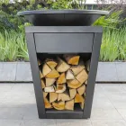 Gratar cu lemne cu placa de gatit si compartiment pentru suport de lemn - Ferran Viadurini