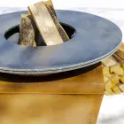 Gratar cu lemne cu placa de gatit si compartiment pentru suport de lemn - Ferran Viadurini