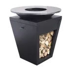 Gratar cu lemne cu placa de gatit si compartiment pentru suport de lemn - Ferran Viadurini