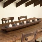 Barcă de ceară cu lumânări maro sau fildeș incluse Made in Italy - Ludvig Viadurini