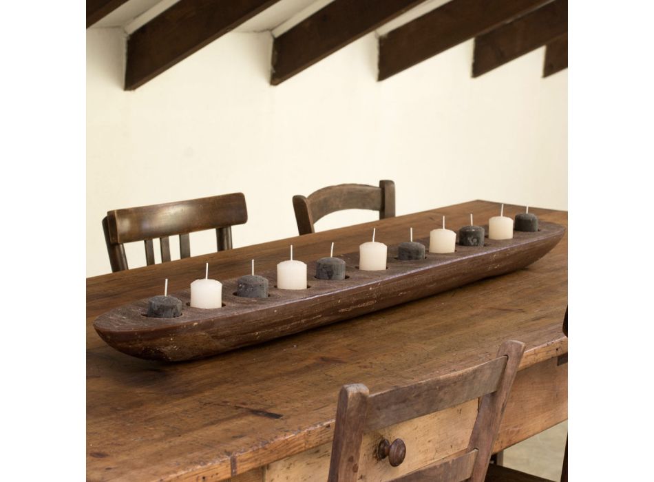 Barcă de ceară cu lumini maro sau fildeș, inclusiv Made in Italy - Ludvig Viadurini