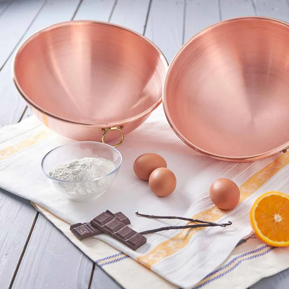 Bastardella semisferică în cupru conservat manual cu inel 36 cm - Giampiero Viadurini