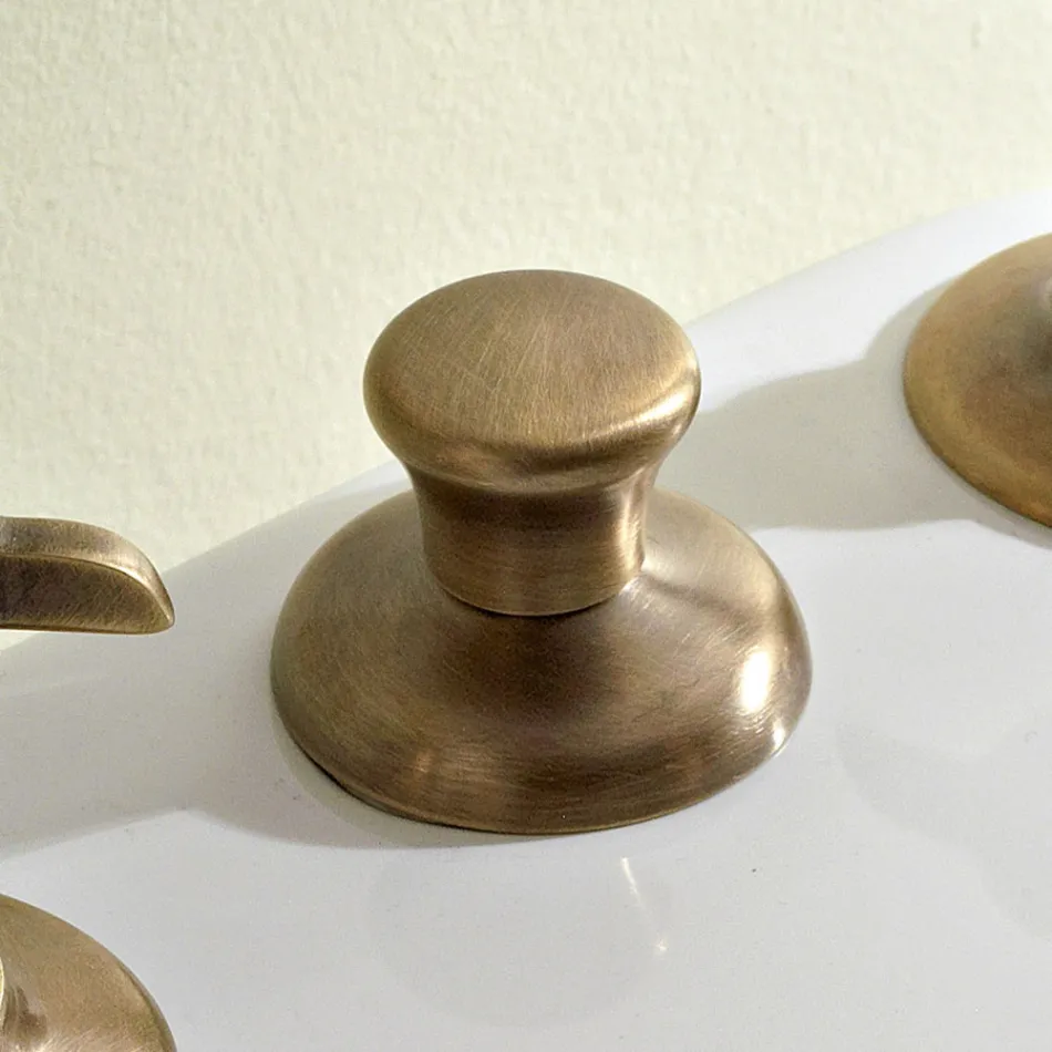 Baterie pentru bideu cu 3 găuri cu livrare internă din alamă și mânere tip fluture - Miriano Viadurini