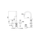 Baterie lavoar cu 3 orificii cu gura mare, finisaj nichel Fabricat in Italia - Rosu Viadurini