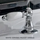 Baterie pentru chiuvetă cu 3 găuri cu pârghii în stil clasic din alamă lucrată manual - Noriana Viadurini