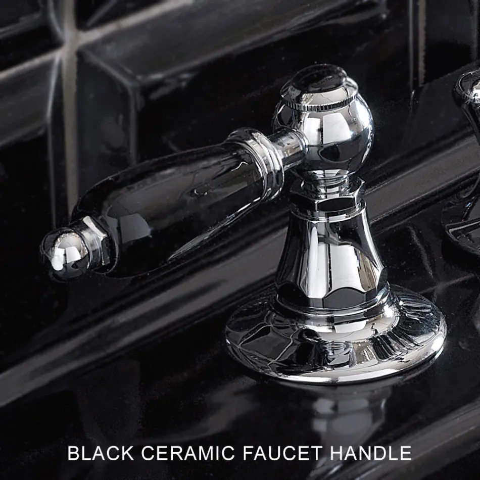 Baterie pentru chiuvetă cu 3 găuri cu pârghii în stil clasic din alamă lucrată manual - Noriana Viadurini