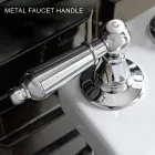 Baterie pentru chiuvetă cu 3 găuri cu pârghii în stil clasic din alamă lucrată manual - Noriana Viadurini