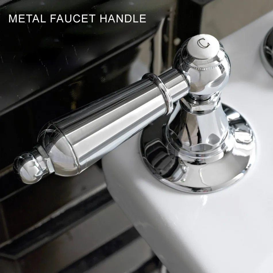 Baterie pentru chiuvetă cu 3 găuri cu pârghii în stil clasic din alamă lucrată manual - Noriana Viadurini