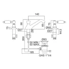 Baterie pentru chiuvetă cu 3 găuri cu pârghii în stil clasic din alamă lucrată manual - Noriana Viadurini