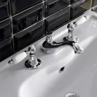 Baterie pentru chiuvetă cu 3 găuri cu pârghii în stil clasic din alamă lucrată manual - Noriana Viadurini