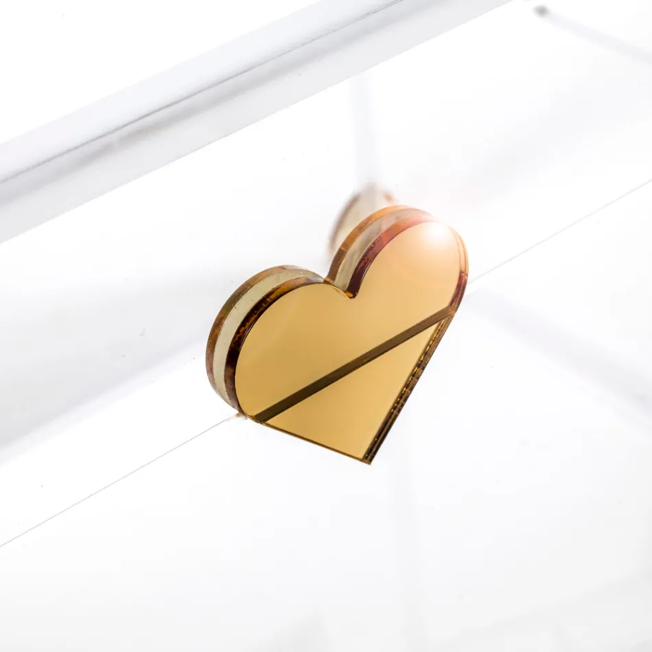 Cufăr de depozitare din plexiglas cu detalii aurii, fabricat în Italia - Briseide Viadurini