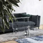 Cufăr de design din cristal acrilic transparent și oțel modern - Dante Viadurini