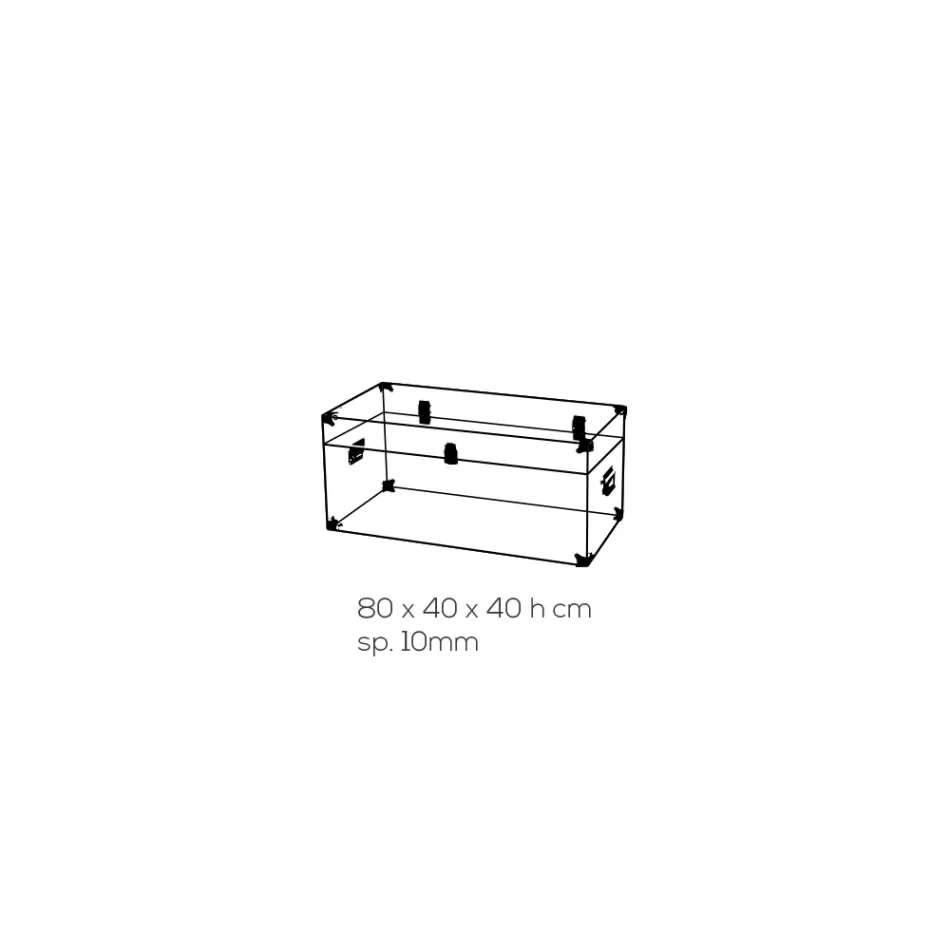 Cufăr de design din cristal acrilic transparent și oțel modern - Dante Viadurini