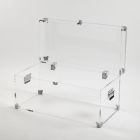 Cufăr de design din cristal acrilic transparent și oțel modern - Dante Viadurini