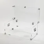 Cufăr de design din cristal acrilic transparent și oțel modern - Dante Viadurini