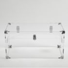 Cufăr de design din cristal acrilic transparent și oțel modern - Dante Viadurini