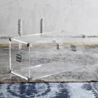 Cufăr de design din cristal acrilic transparent și oțel modern - Dante Viadurini