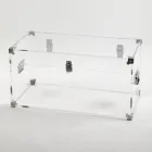 Cufăr de design din cristal acrilic transparent și oțel modern - Dante Viadurini
