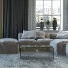 Cufer din Cristal Acrilic Transparent sau Afumat și Oțel Modern - Dante Viadurini