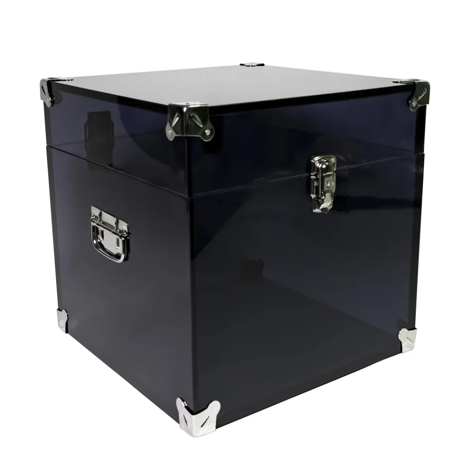 Cufer din Cristal Acrilic Transparent sau Afumat și Oțel Modern - Dante Viadurini