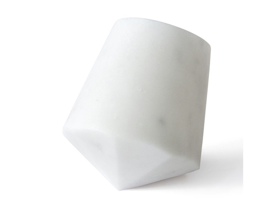 Pahar de apă Storto Design din marmură de Carrara albă satinată - Scaglio Viadurini