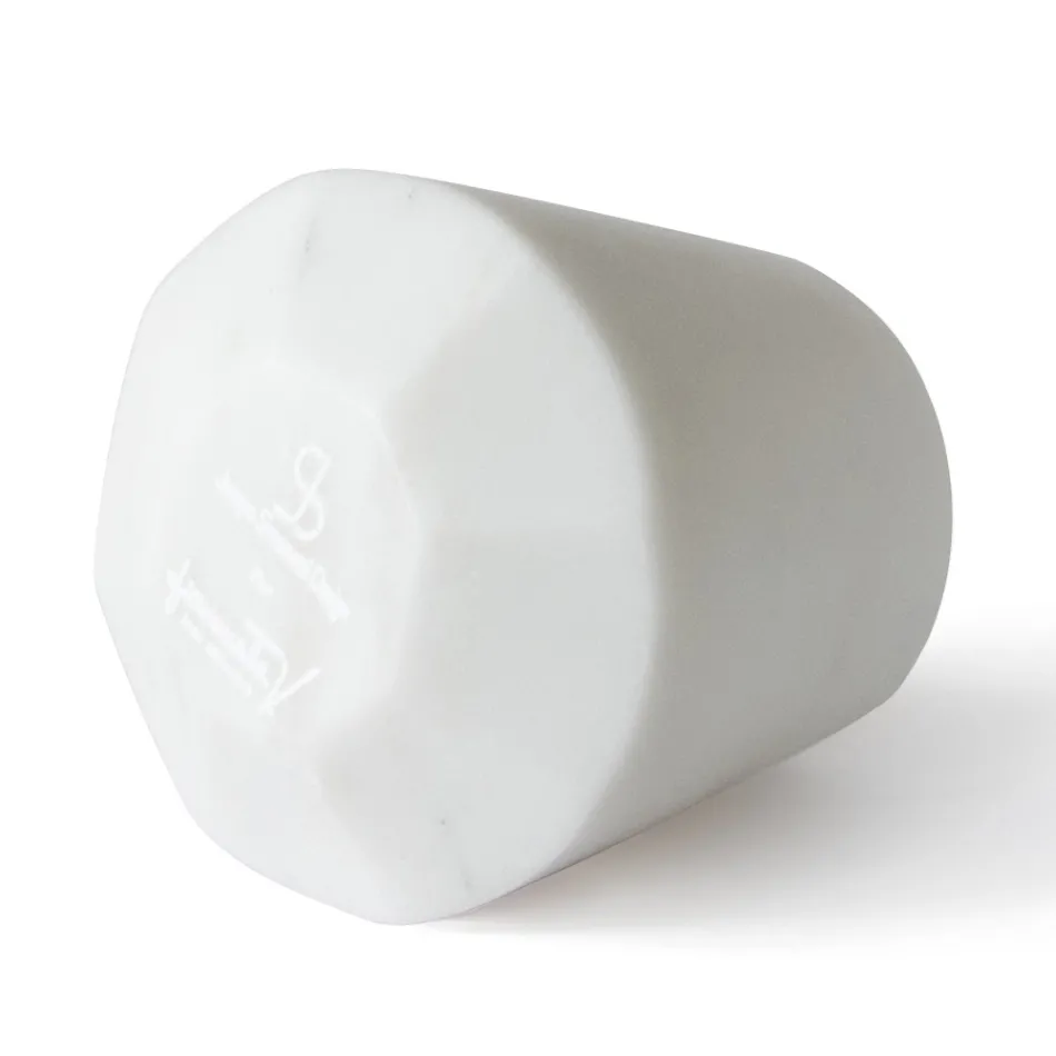 Pahar cu apă din marmură de Carrara alb satinat Design italian - Scaglio Viadurini