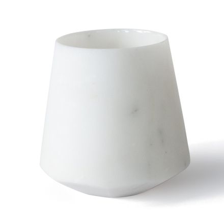 Pahar cu apă din marmură de Carrara alb satinat Design italian - Scaglio Viadurini