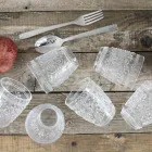 Pahare de apă din sticlă transparentă decorate 12 bucăți - Palazzo Viadurini